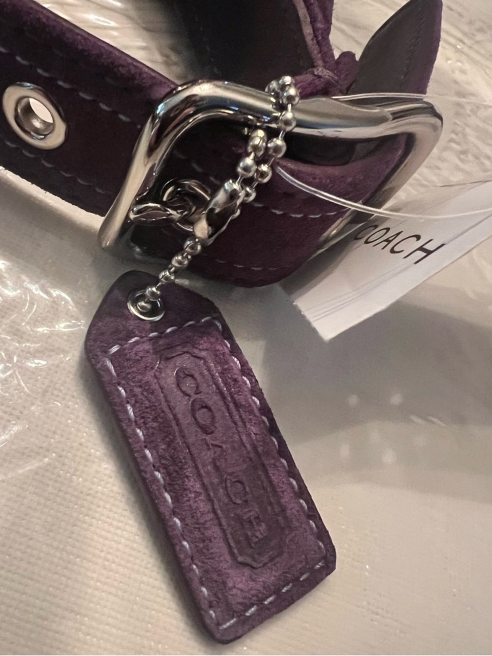 VINTAGE COACH HAMPTONS PLUM SUEDE LARGE HOBO BAG CARE KIT DUST BAG NEW IN BOX - Picture 16 of 16